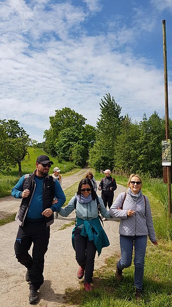 Mitglieder des Jungen Forums beim Wandern