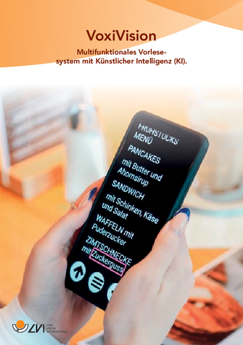 Abbildung des mobilen Vorlesegeräts Voxi-Vision