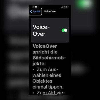 Voice Over auf dem iphone