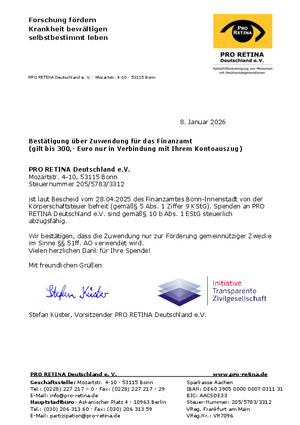 Zuwendungsbestätigung für das Finanzamt (2026)