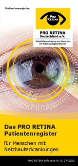 Das PRO RETINA Patientenregister für Menschen mit Netzhauterkrankungen Titelbild des Flyers - Patientenregister