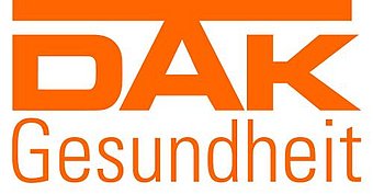 Oranger Schriftzug "DAK Gesundheit"
