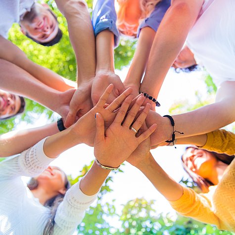 Friends hands together