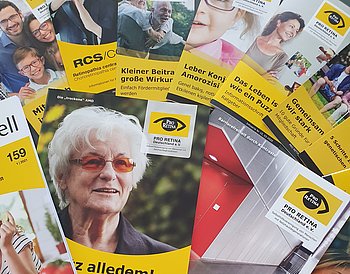 Broschüren der PRO RETINA Bild von diversen Broschüren der PRO RETINA