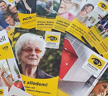 Broschüren der PRO RETINA Bild von diversen Broschüren der PRO RETINA
