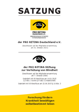 Satzung der PRO RETINA Deutschland e.V. und der PRO RETINA Stiftung zur Verhütung von Blindheit Titelbild Satzung