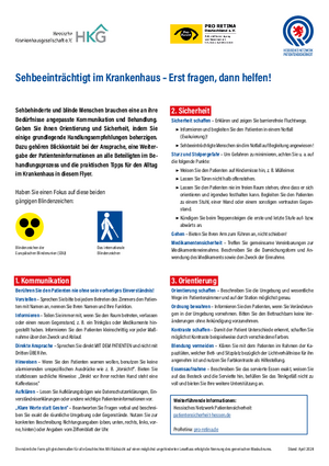 Sehbeeinträchtigt im Krankenhaus – Erst fragen, dann helfen! - PRO RETINA