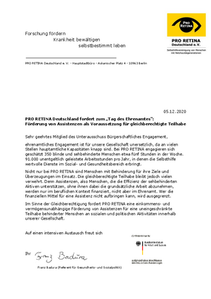Brief an den Unterausschuss Bürgerschaftliches Engagement Brief an den Unterausschuss Bürgerschaftliches Engagement