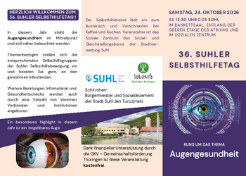 Flyer vom 36. Selbsthilfetag am 24.10.2026 in Suhl