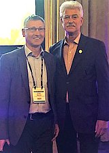 Franz Badura im Gespräch mit Prof. Dr. Steve Fliesler, Fotonachweis: PRO RETINA