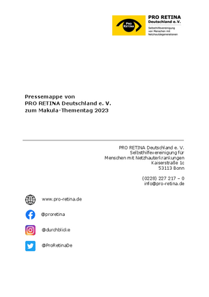 Pressemappe Makula Thementag 2023