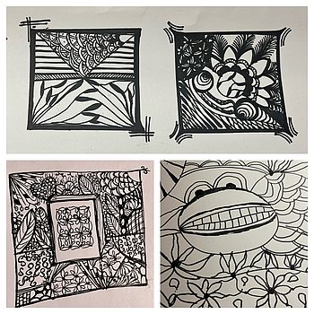 Beispiel Zentangle Collage