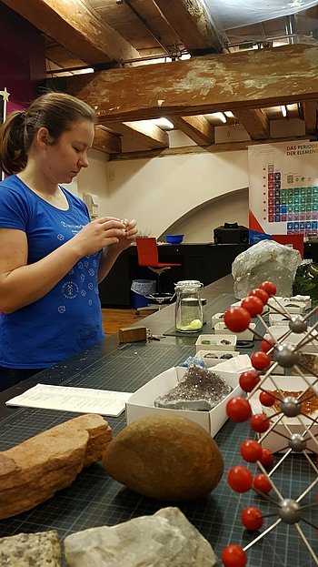 Im Mitmach- Bereich des Museums