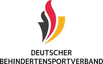 Logo des Deutschen Behindertensportverbandes. Drei Flammen in schwarz, rot, gold.